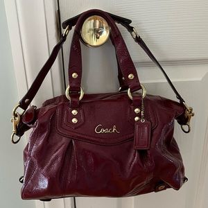 Coach Deep Red Leather Satchel